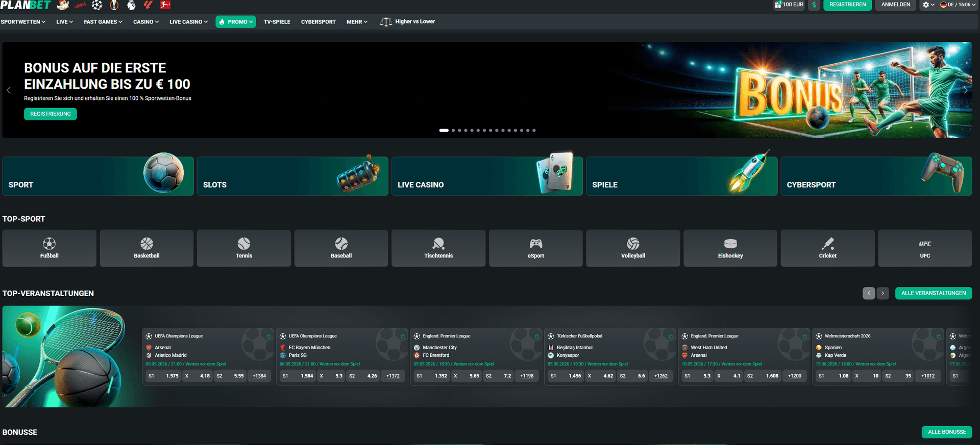Planbet Casino ohne Limit