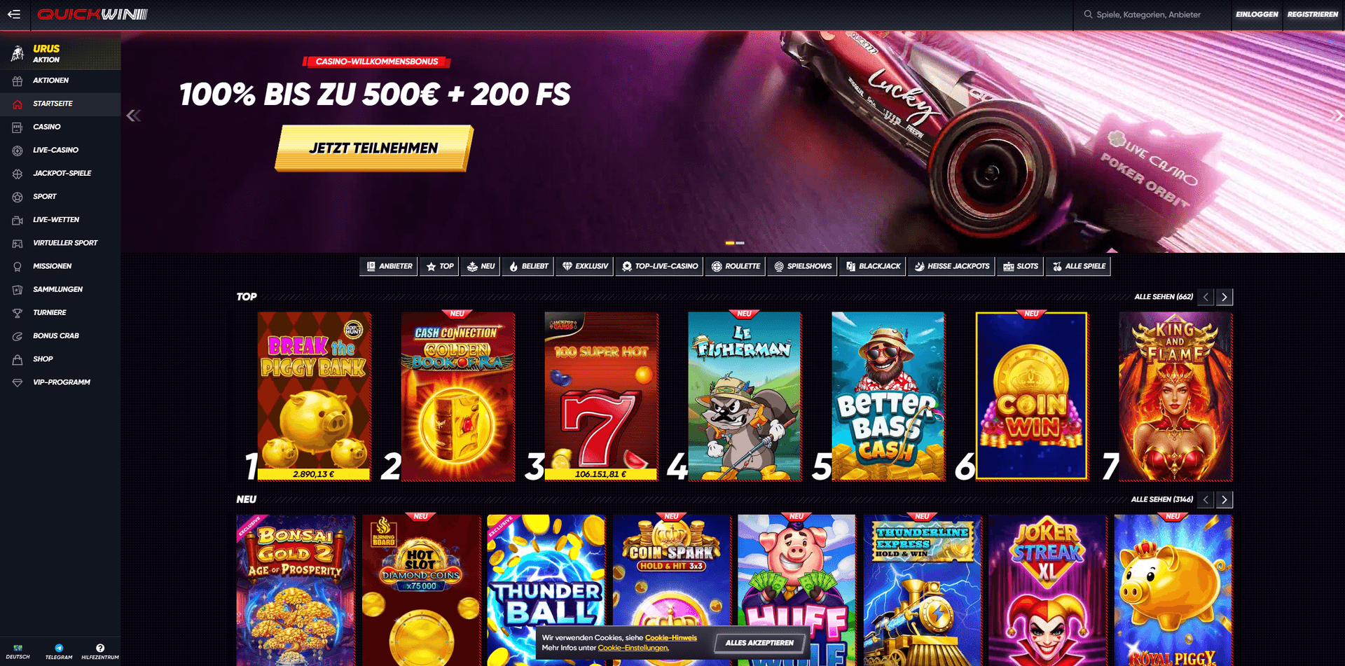 QuickWin Casino ohne Limit
