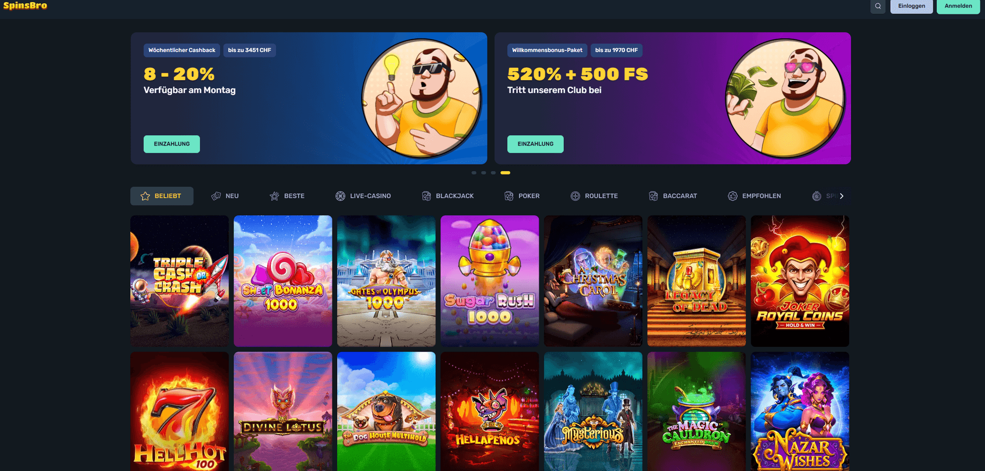 Spinsbro Casino ohne Limit